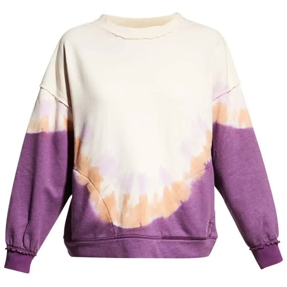 Free People Oversized Ombre Metti Crew Sweatshirts Long Sleeve Size XS NWOT